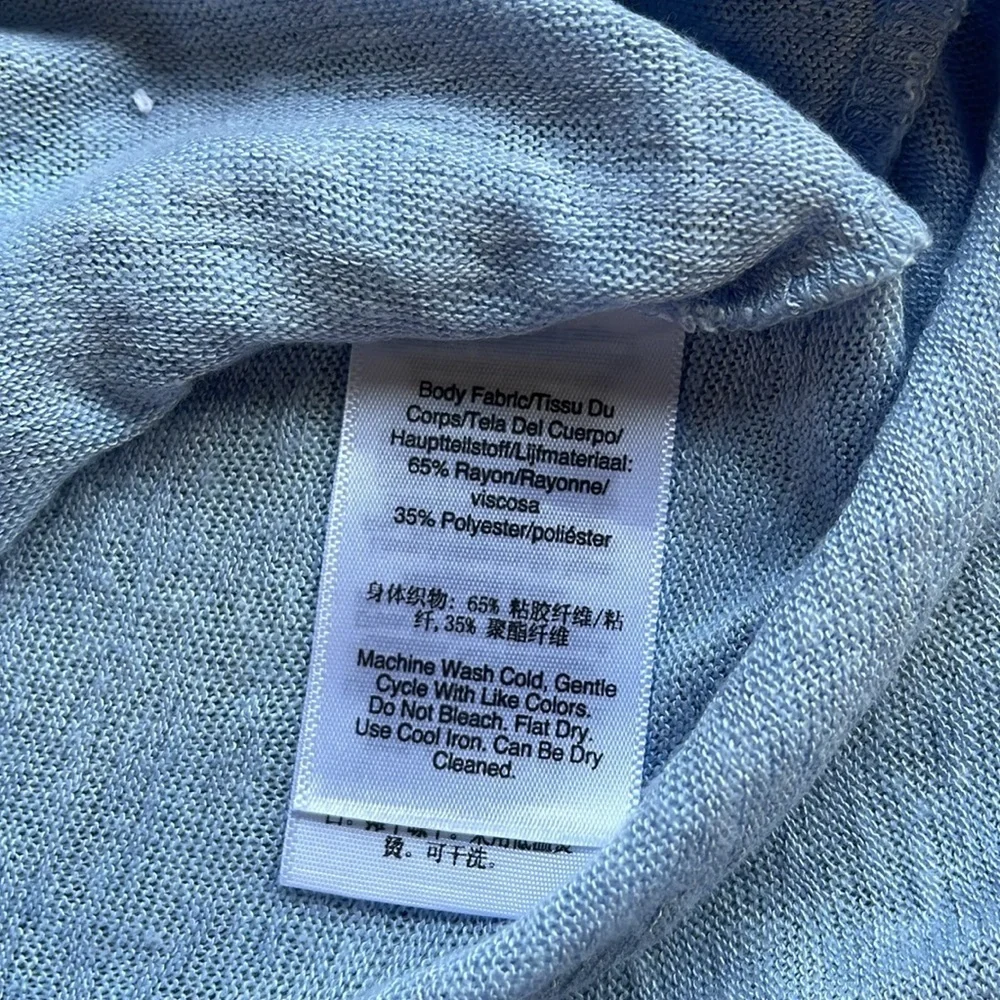 DKNY Jeans  light Blue‎ boat neck women’s XL Sweater Long sleeve deco hem